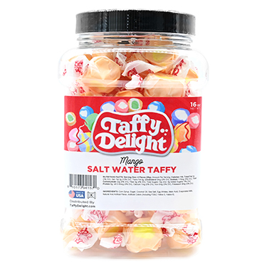 Taffy Delight Mango Salt Water Taffy 16oz Jar 